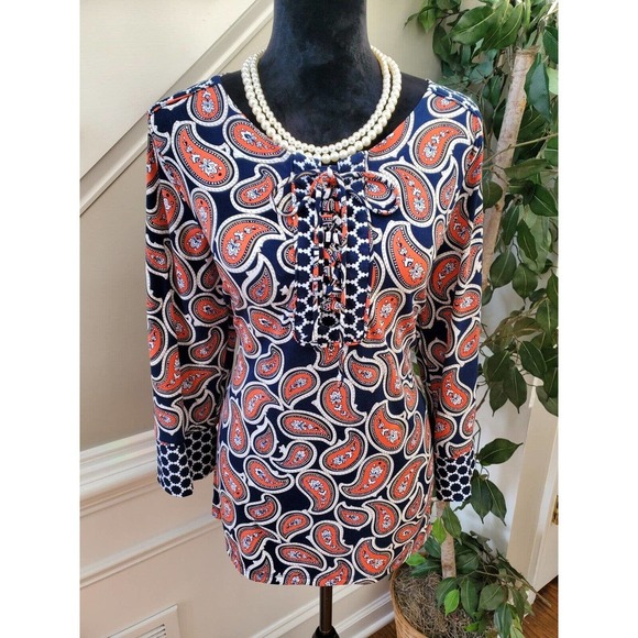 Charter Club Women's Blue Polyester Round Neck Long Sleeve Casual Top Blouse PL - Picture 2 of 10